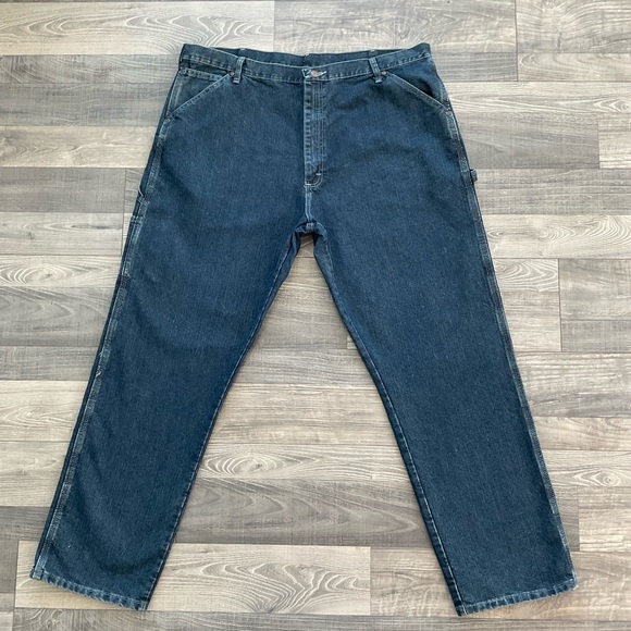 42x32 NWT Wrangler Carpenter Jeans Men’s Blue Dark Wash Relaxed 94LSWQW - Picture 2 of 14